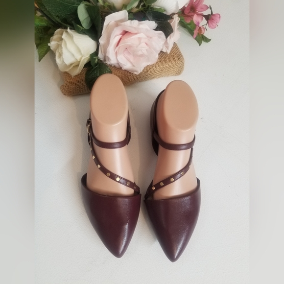 Apt. 9 Women's Burgundy Pointed Toe Flats - Picture 1 of 6